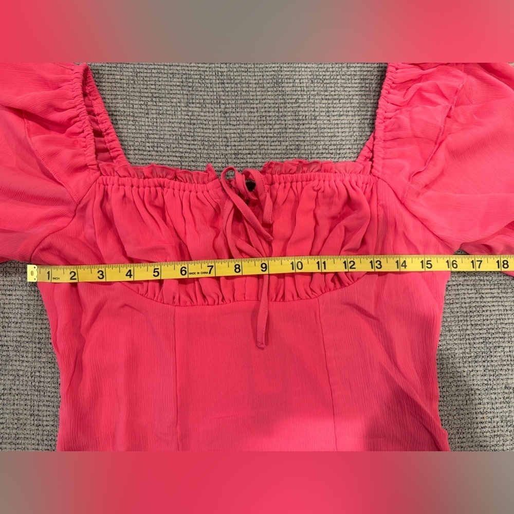 VICI Collection Julie Ruffle Shoulder Crop Top in Pink at Nordstrom, Size MEDIUM - Picture 9 of 11